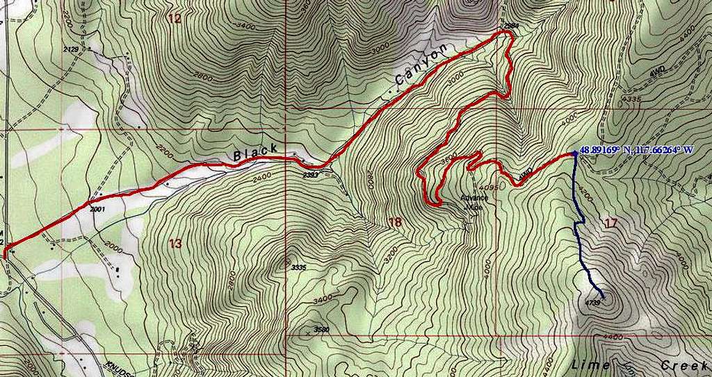 Lime Creek Mtn Route