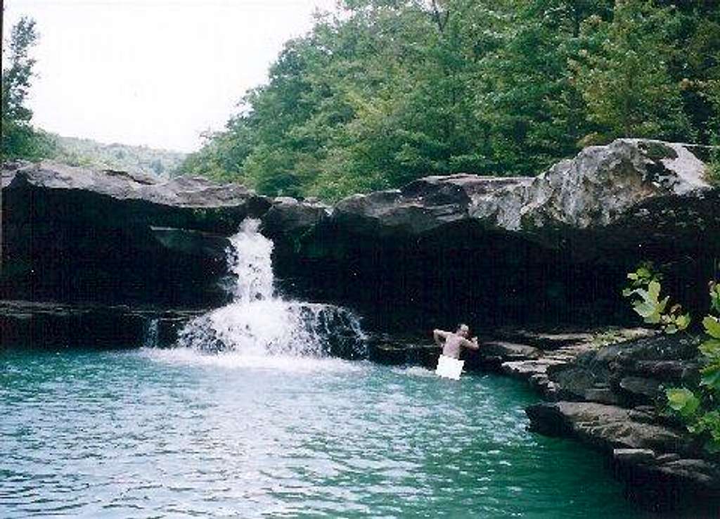 The swim hole below the falls