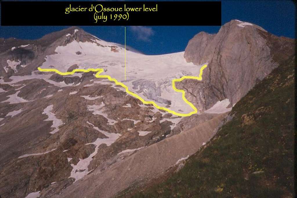 glacier d'Ossoue lower level in july 1990