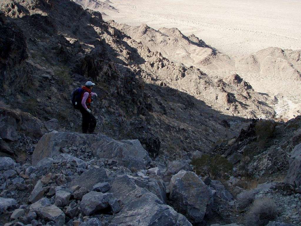 Lower Gully, Eastern Descent Route