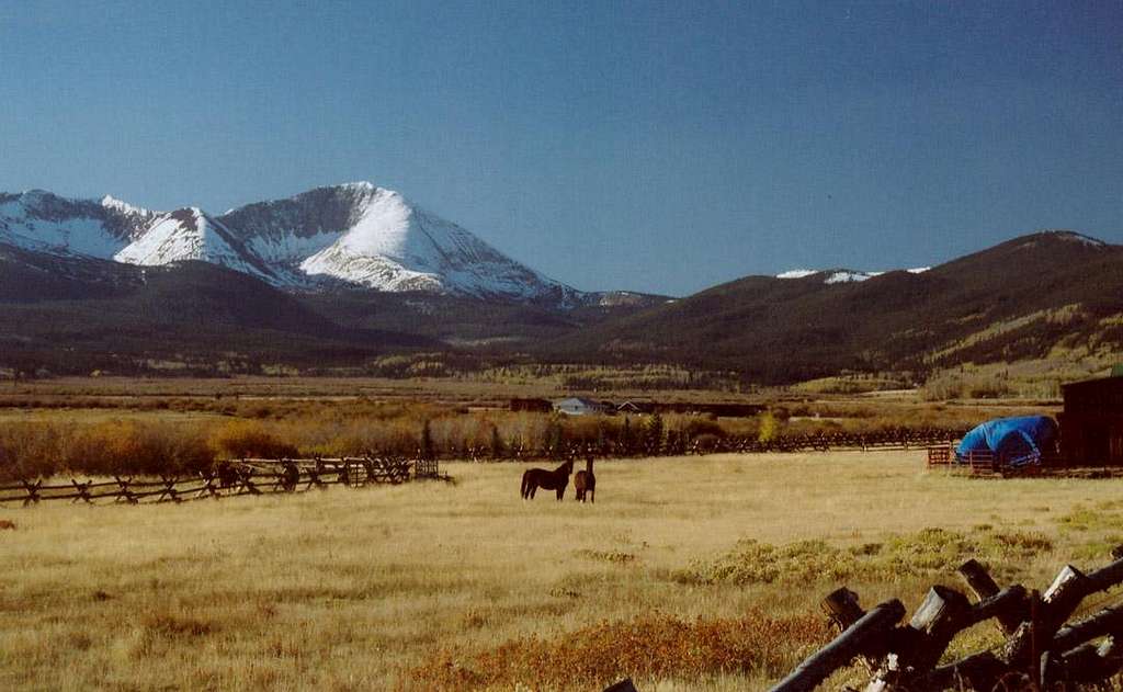 Mt. Guyot above a ranch