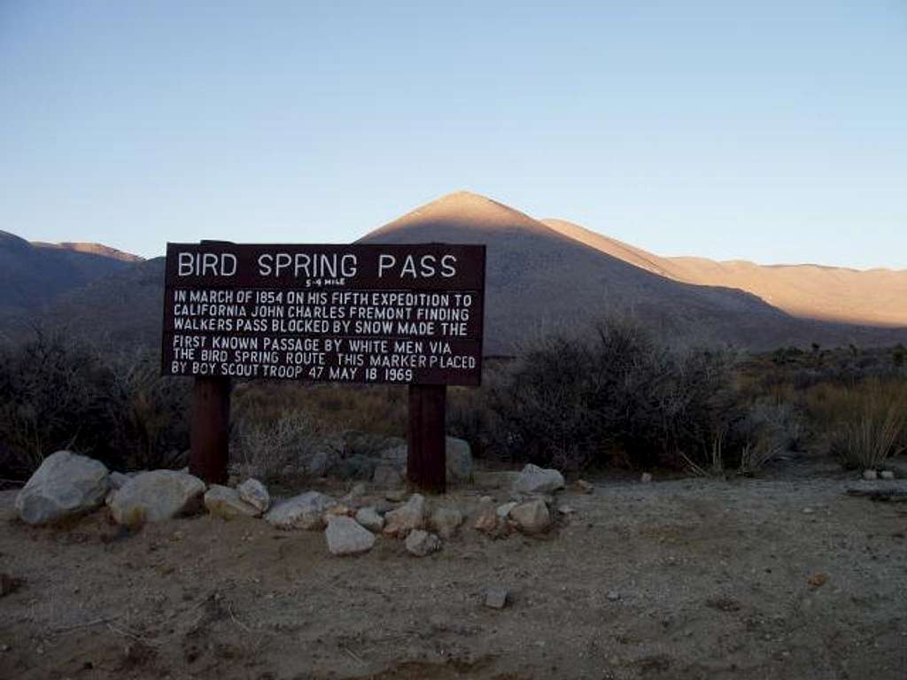 Bird Spring Pass Historic Sign