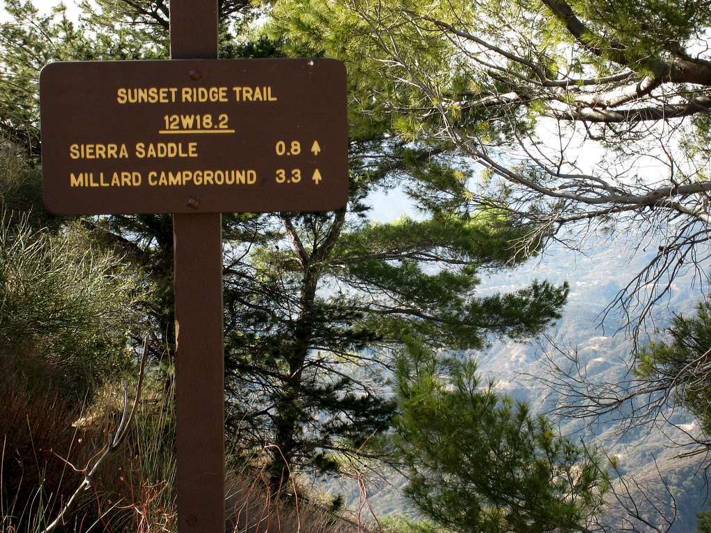 Sunset Ridge Trail Junction with Mt. Lowe Fire Road