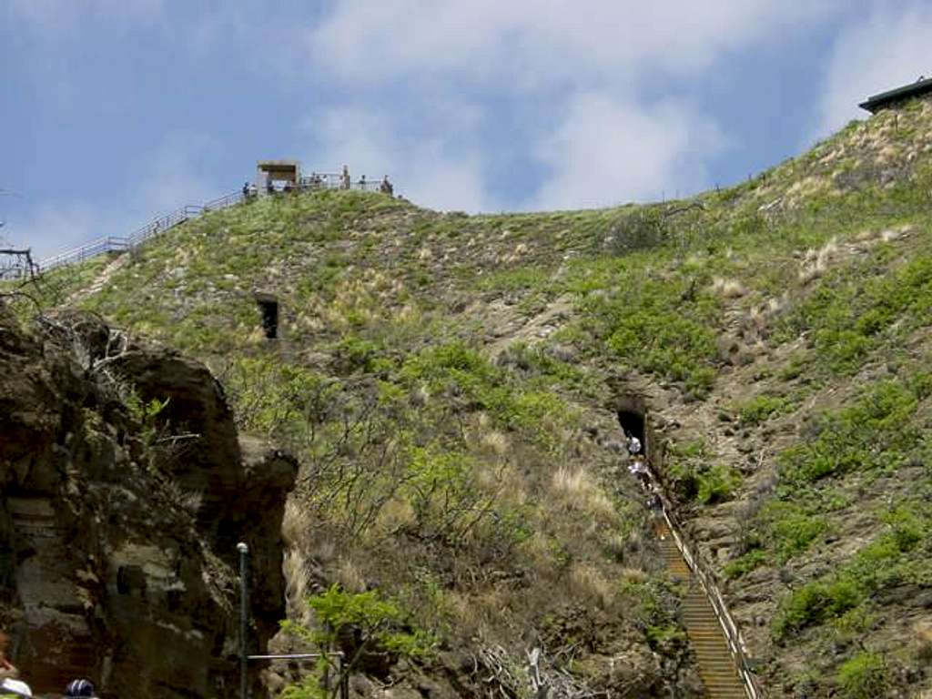 The stairs along the trail.