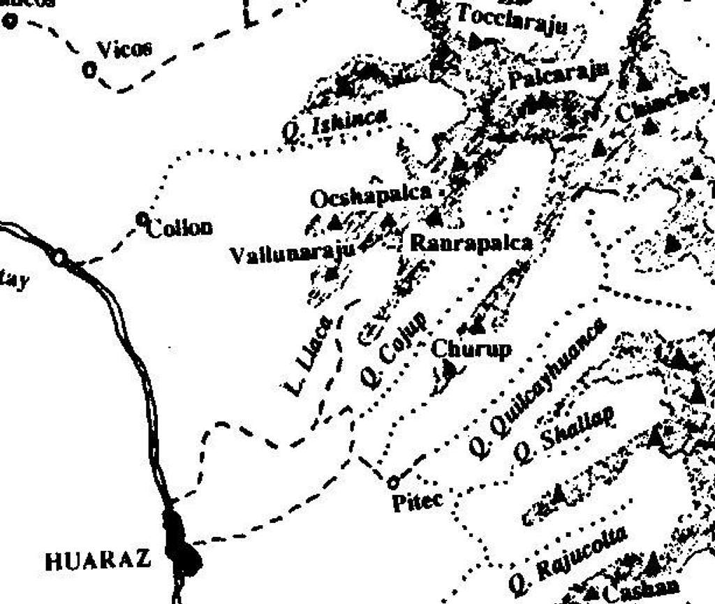 Vallunaraju - Map: Overview...