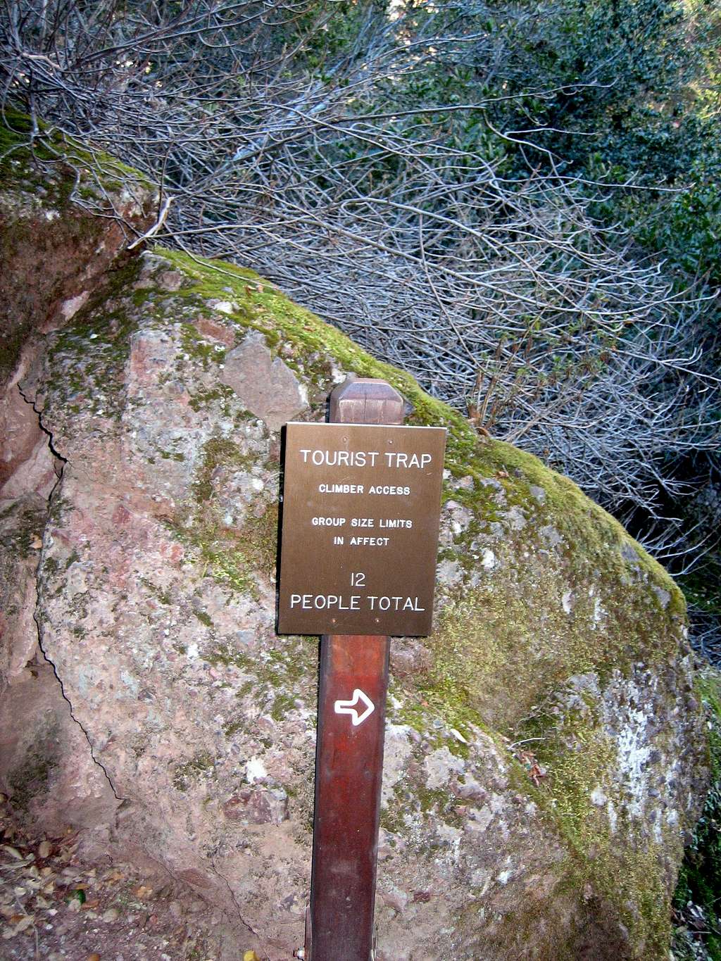 Climber's Access Sign