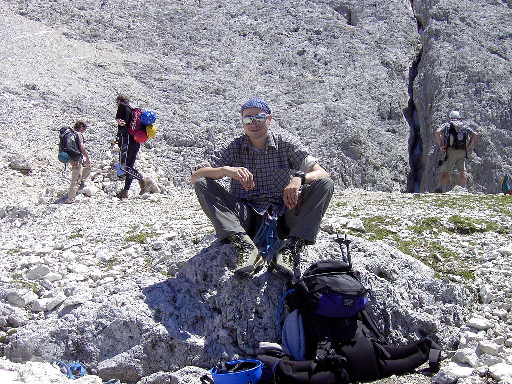 After climbing via ferrata Santnerpass