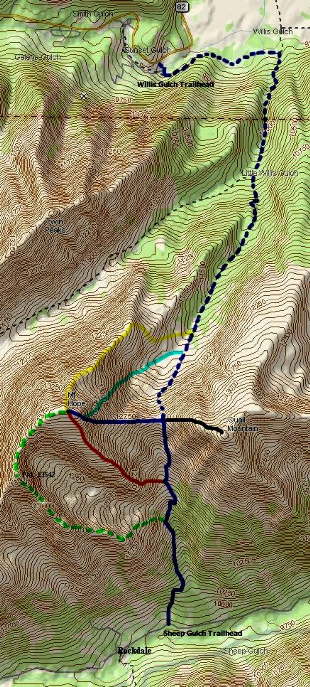 Mount Hope & Quail Mountain Routes
