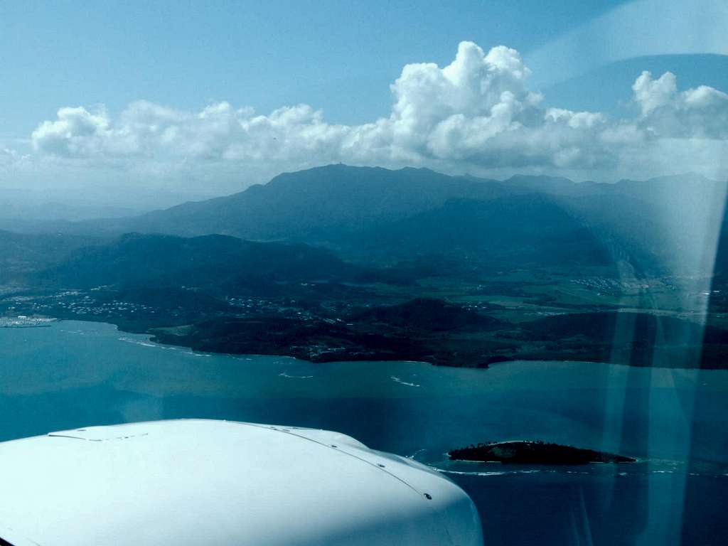 Airplane view over Sierra de Luquillo range