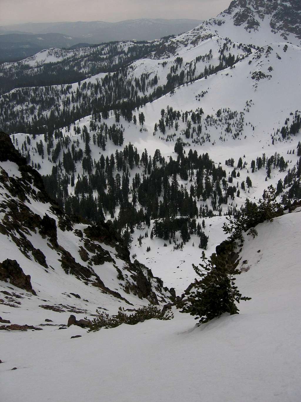 Looking down the SW Face