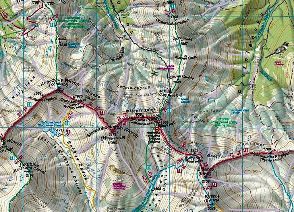 Starorobocianski Wierch area - Map