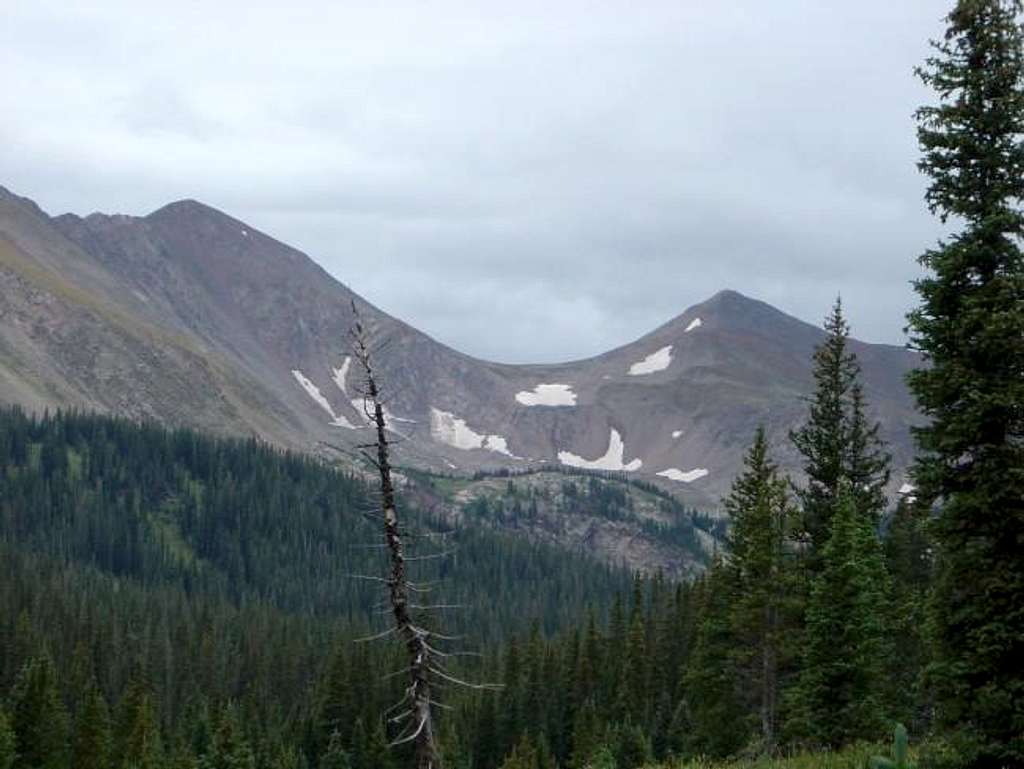  
 View of Clark Peak (left)...