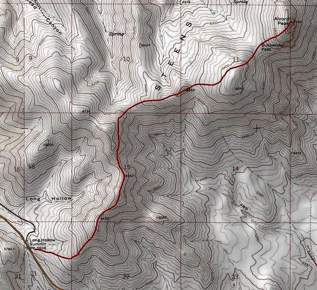 Map of Route - Long Hollow