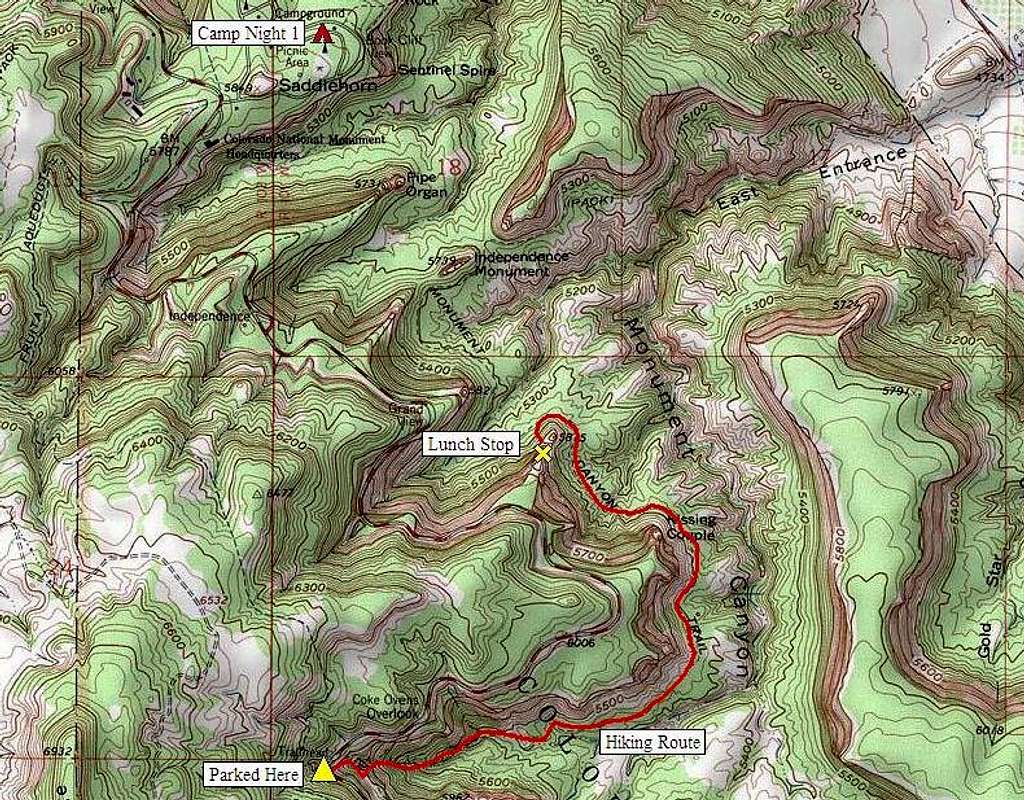 Map of Our Hiking Route