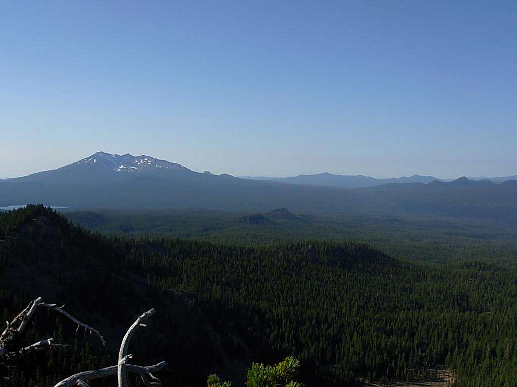 Diamond Peak dominates the view  northwest from Cowhorn Mountain