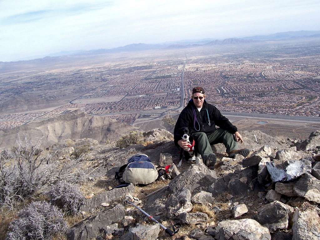 My dog Hobo and I at the summit