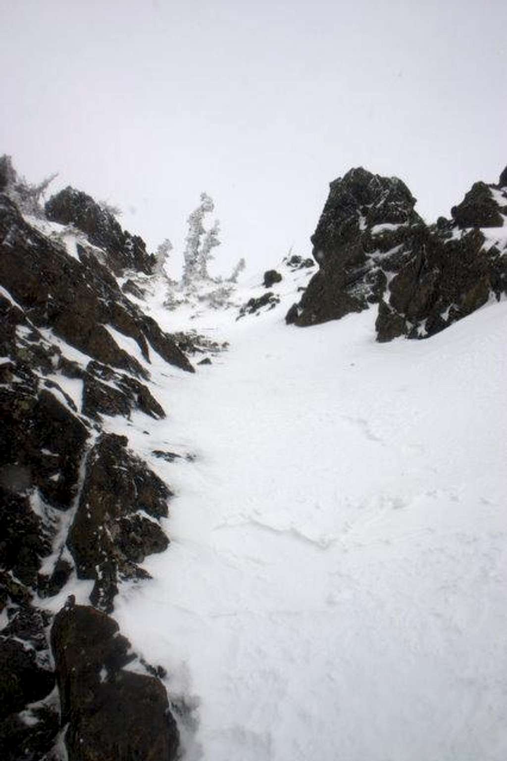 Chute after west face traverse