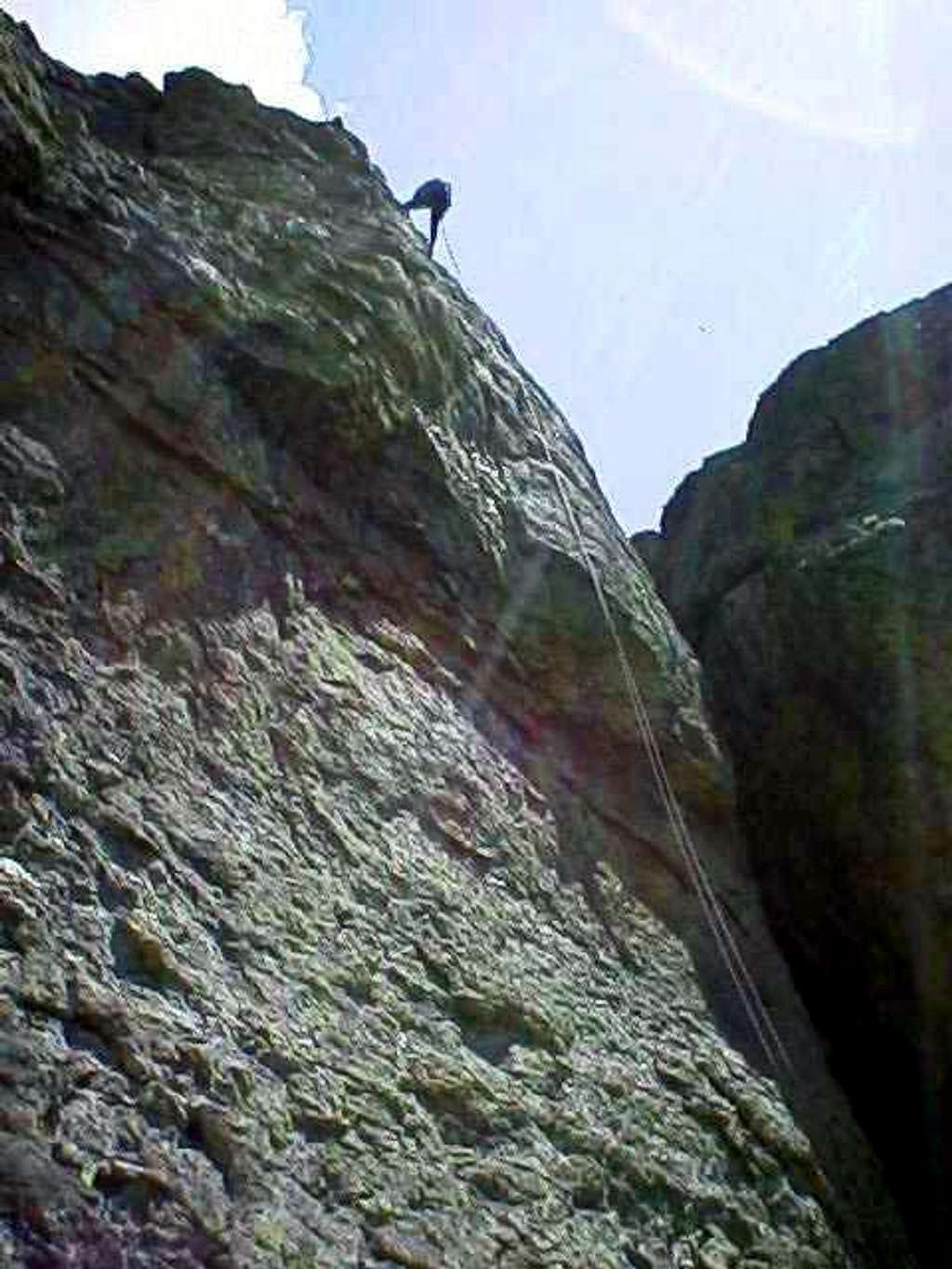 Rappelling down the big...