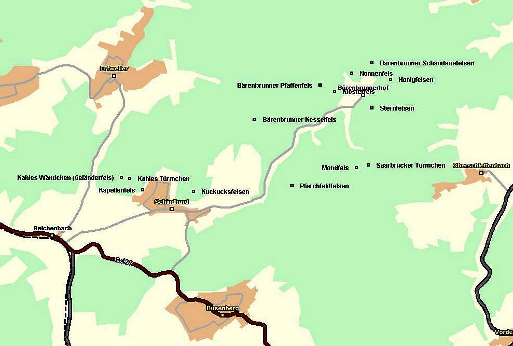 Map of Bärenbrunn Valley