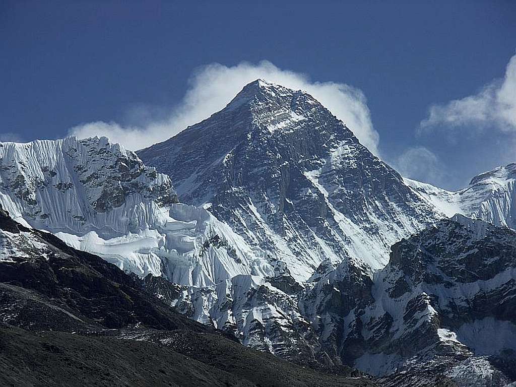 Mount Everest as seen from upper Gokyo Valley
