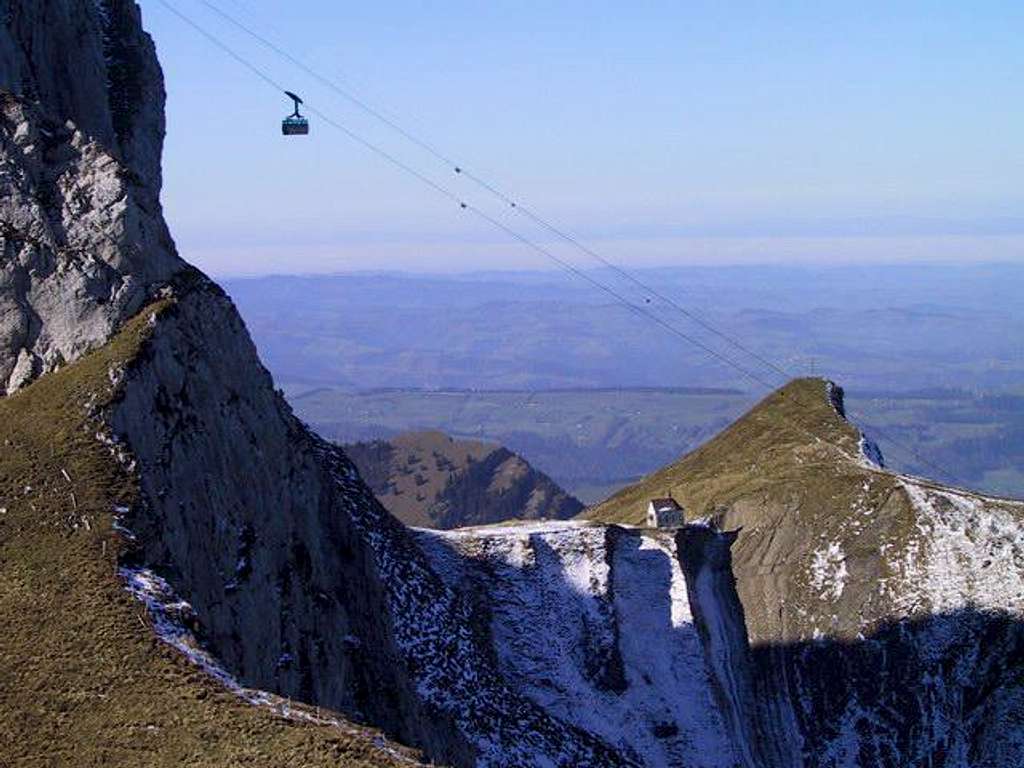 Pilatus with cable car coming...