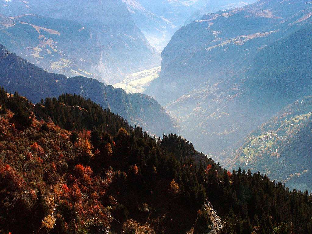 Lauterbrunnen valley in autumn colours