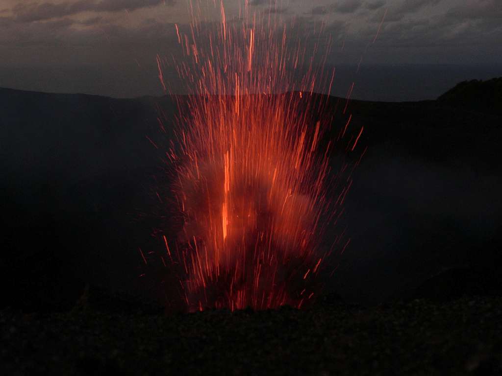 Mt. Yasur Eruption at Sunset