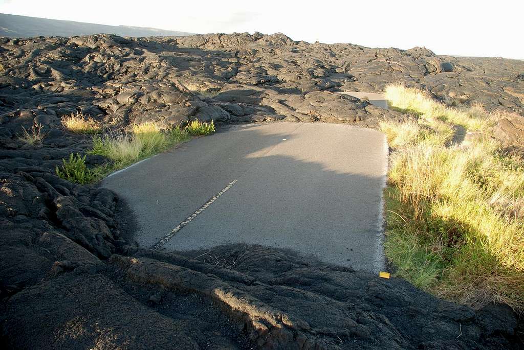 a spared square of road