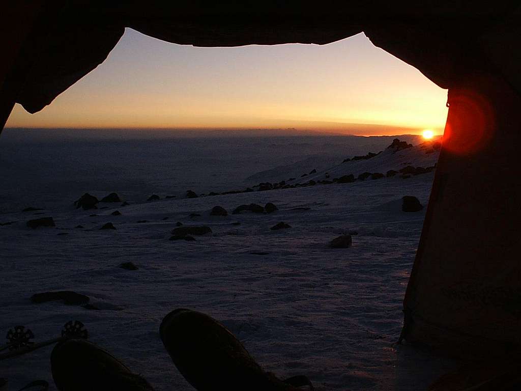 Sunset through the tent