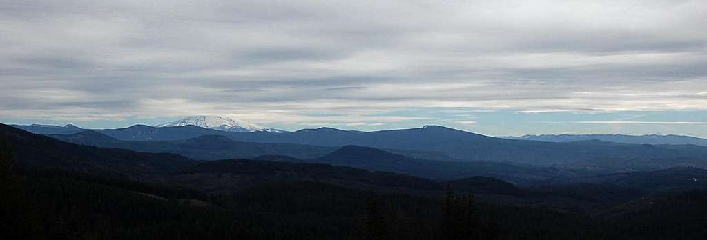Mt. Hood and Larch Mountain, with Mt. Jefferson in the distance