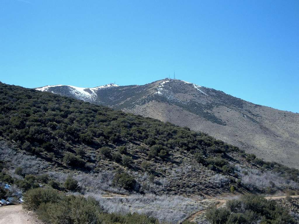 View of Peavine Peak from the road to the summit ridge