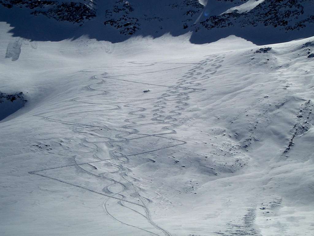 Ski tracers in powder!