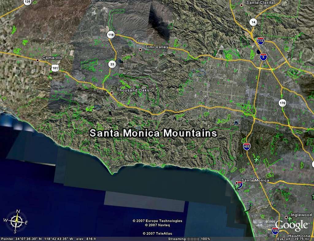 Google Earth Image of Santa Monica Mountains