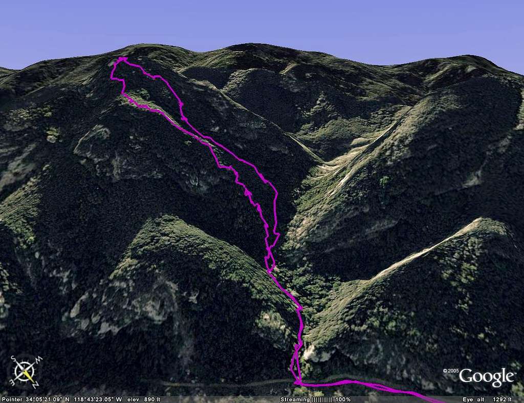 Route to Brents Mnt on Google Earth