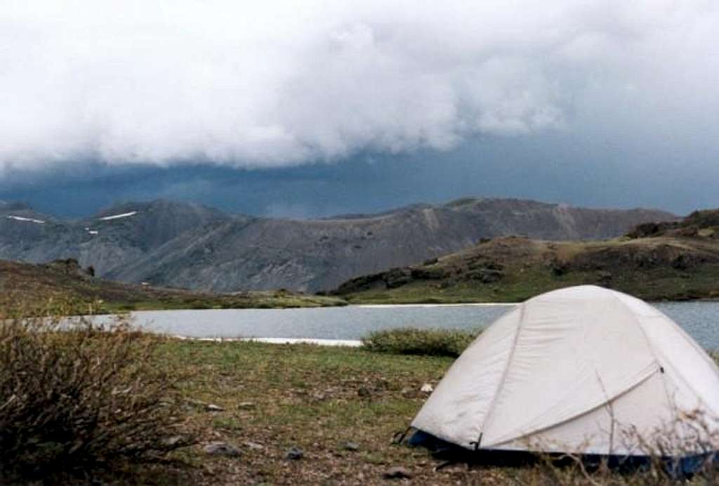 Stormy camp at Lost Lake