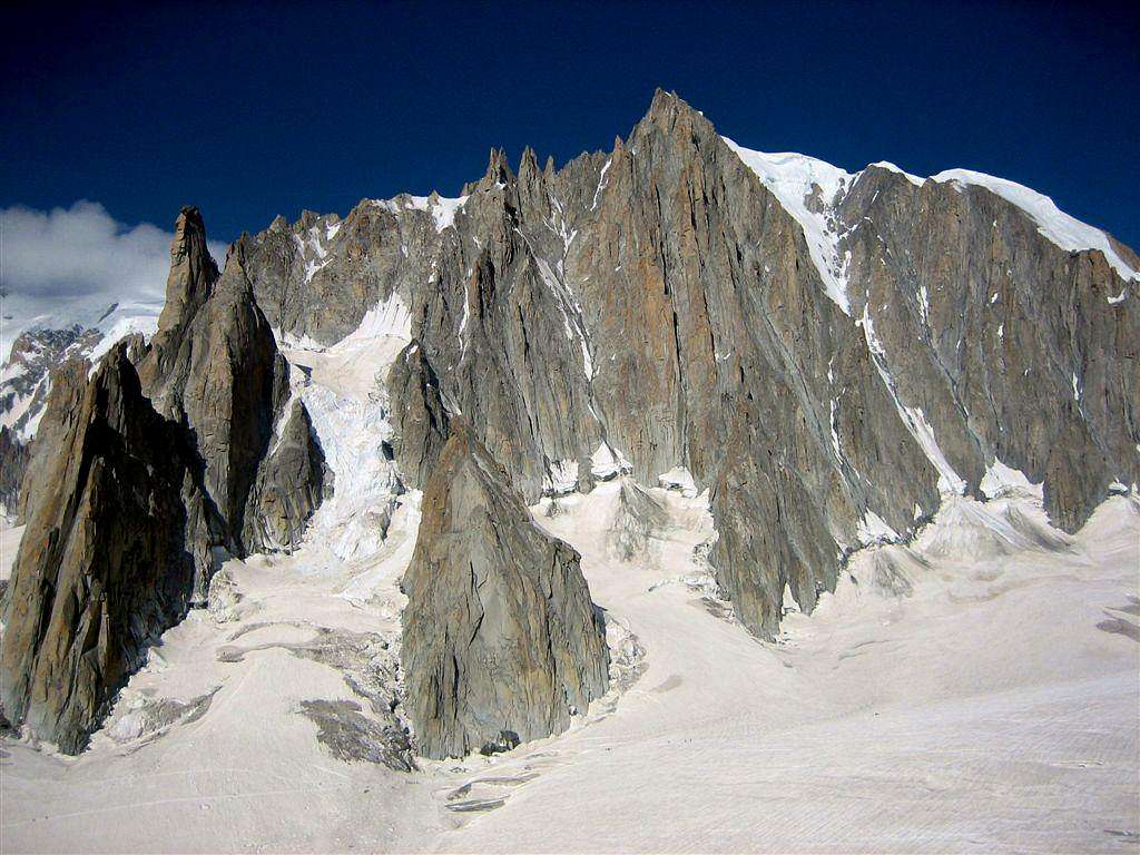Grand Capucin and Mont Blanc du Tacul