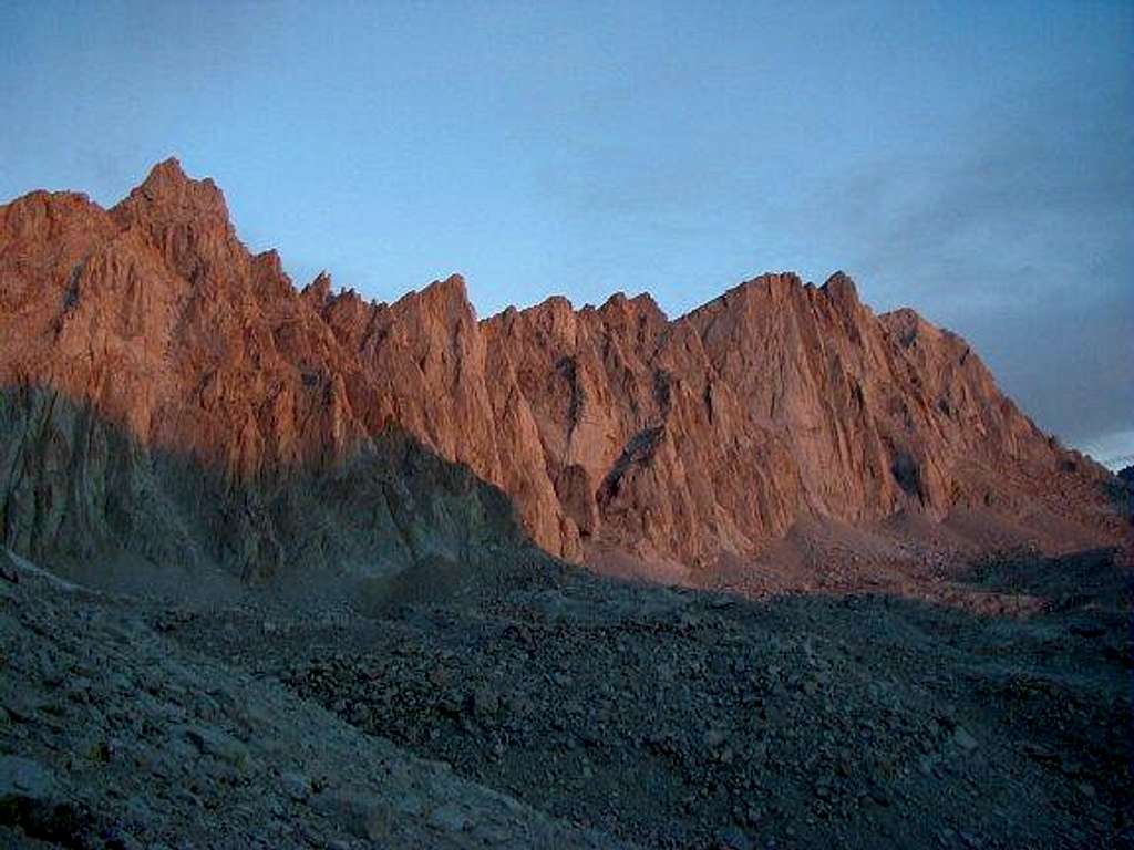 Mt Whitney at Dawn from Trail...