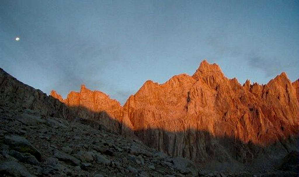 Mt Whitney at Dawn with full...