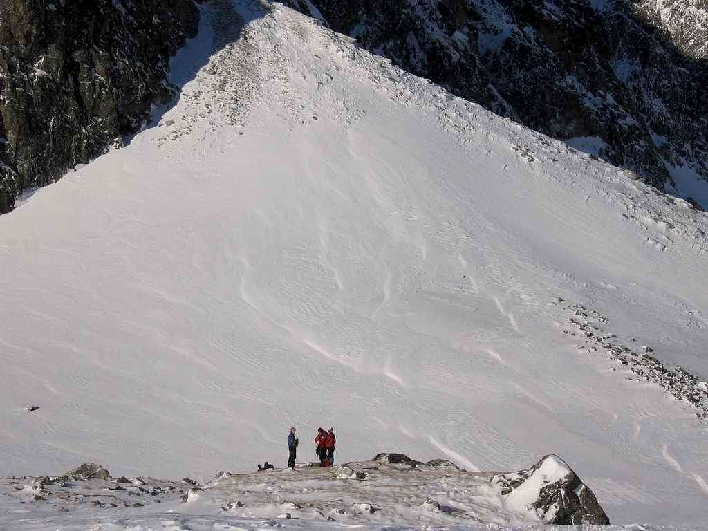 Snowy morain under Krcmarov Zlab (Karcmar couloir)