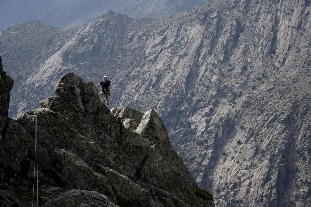 In the Ridge. Cashan route. Peña Chilla. Spain
