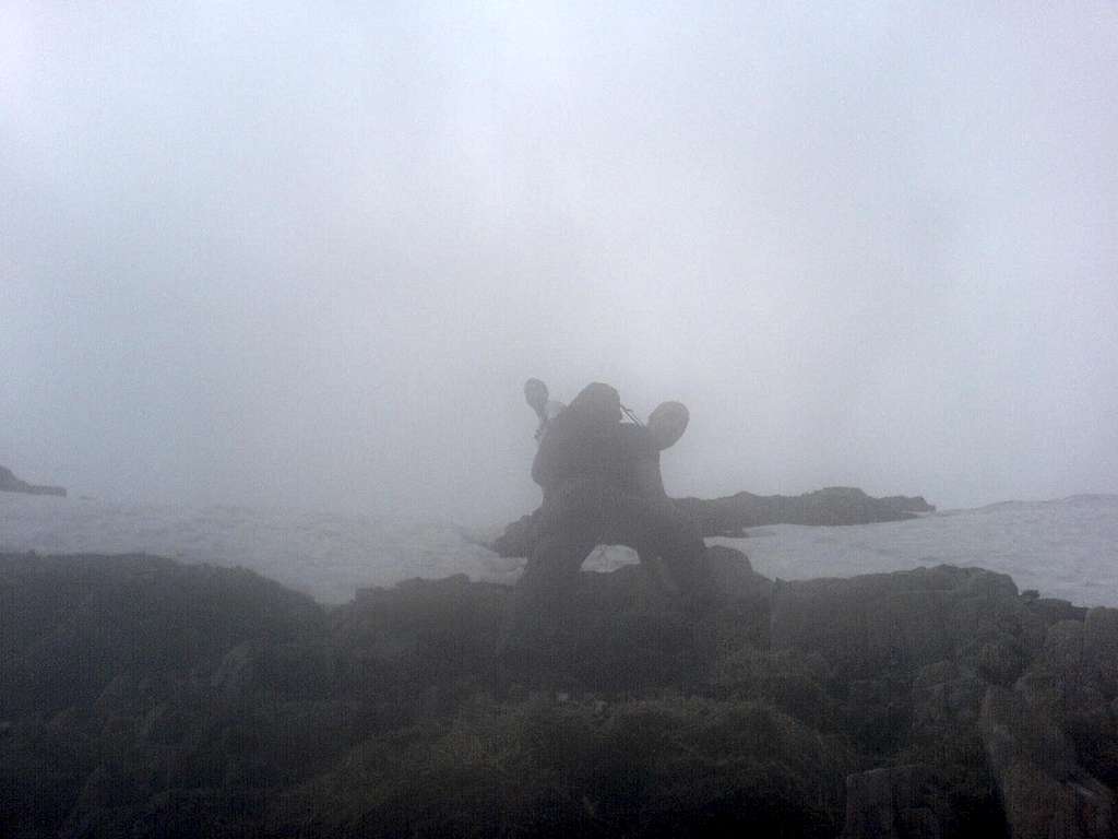 Nearing the top in the mist