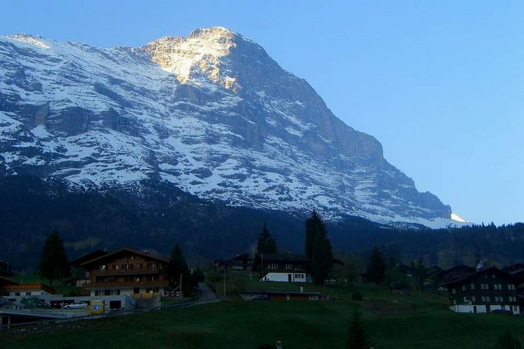 Eiger touched by the first rays of the sun