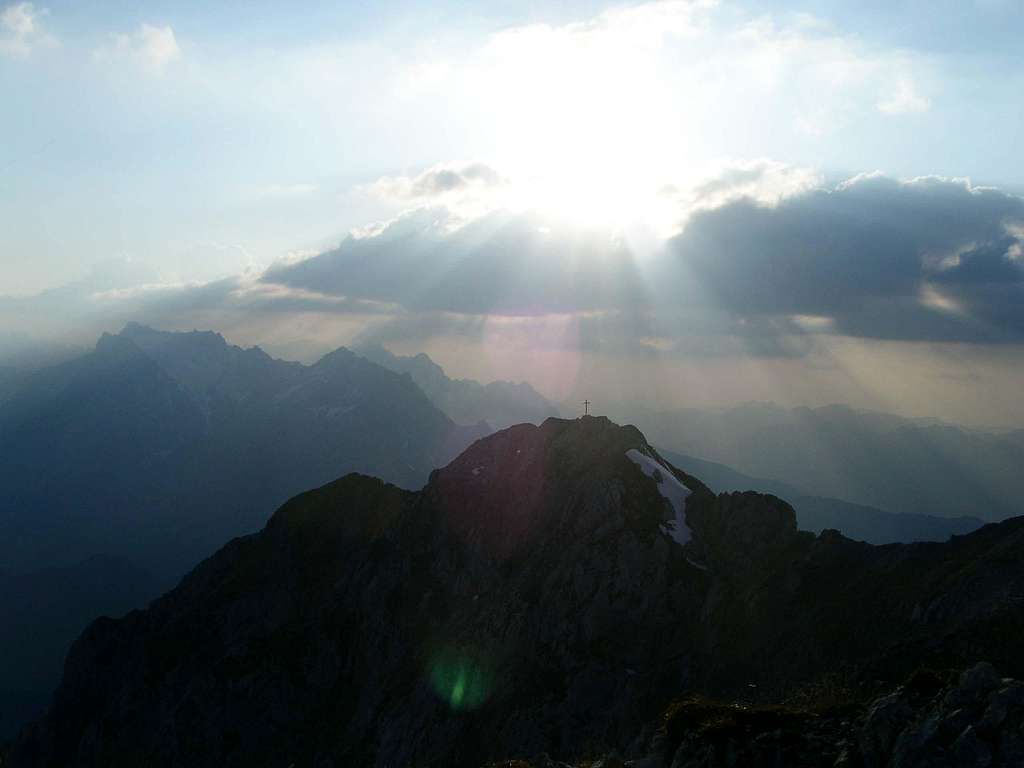 Sun above Mittenwalder Klettersteig