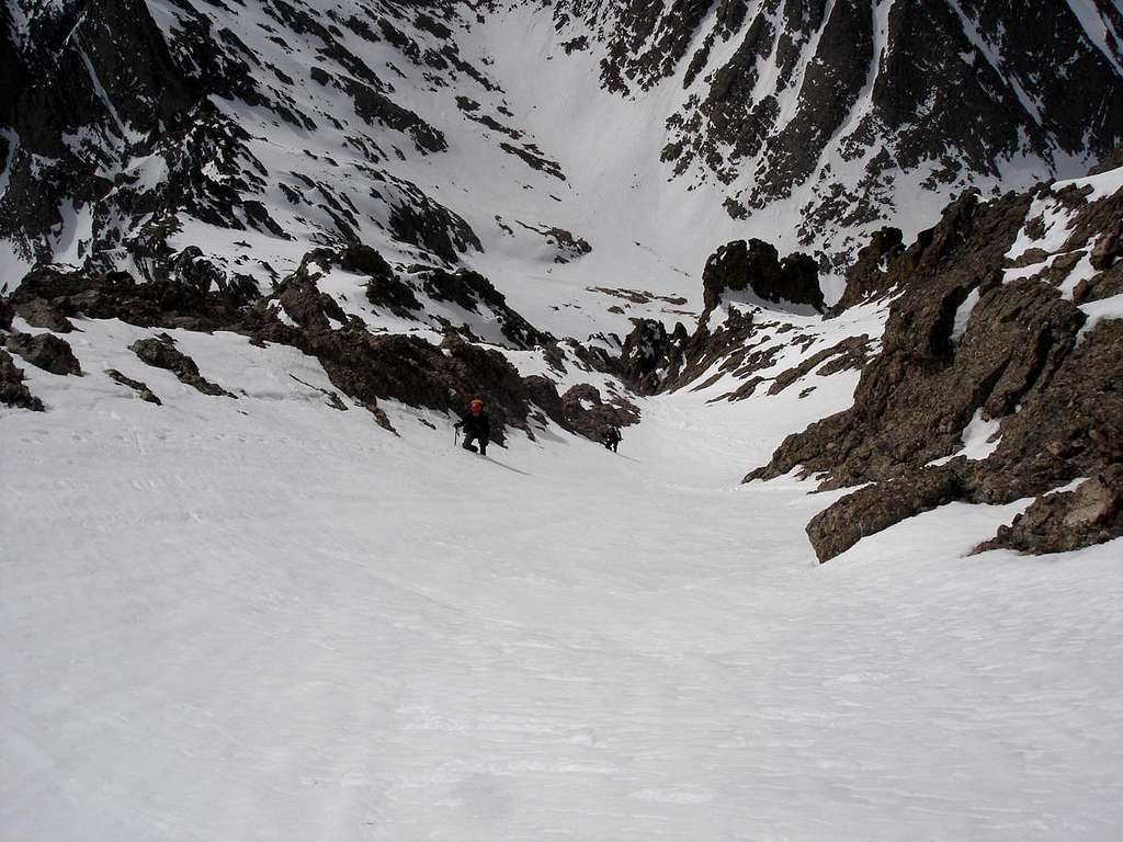 Look down the upper couloir