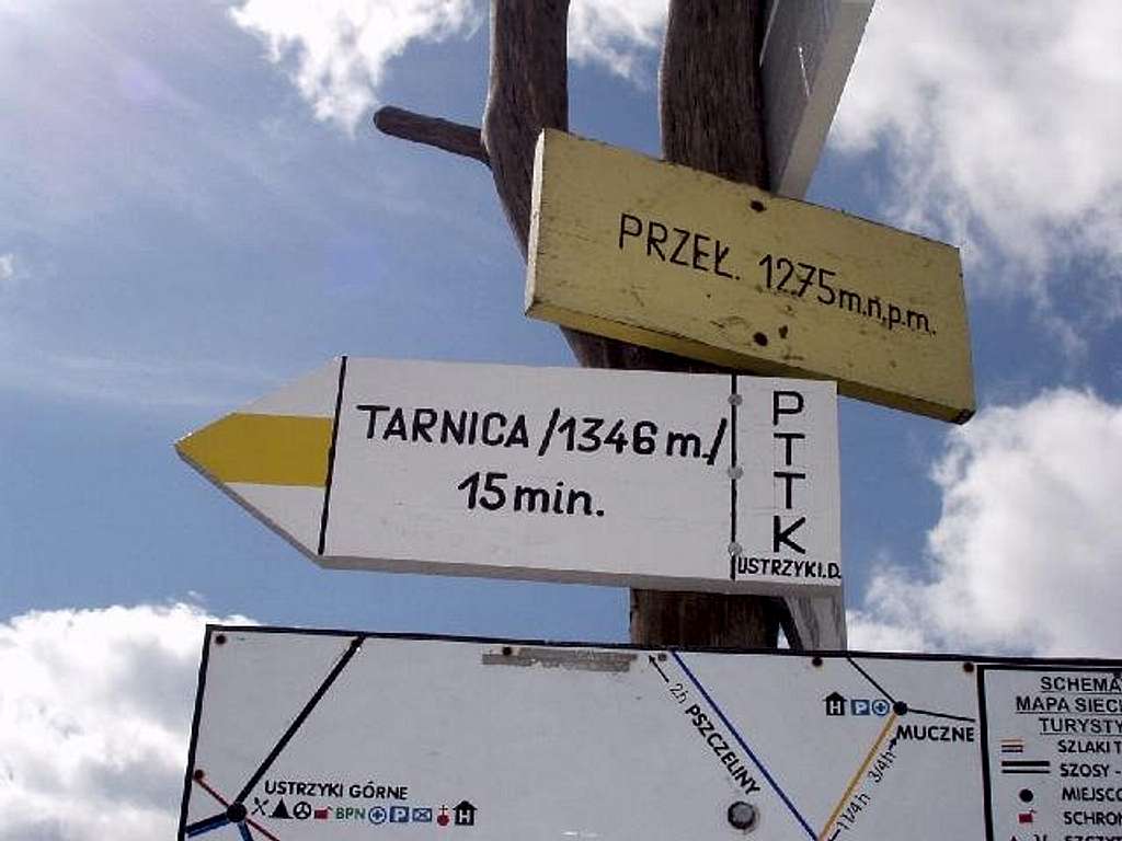 Tarnica - saddle - Trail Marker