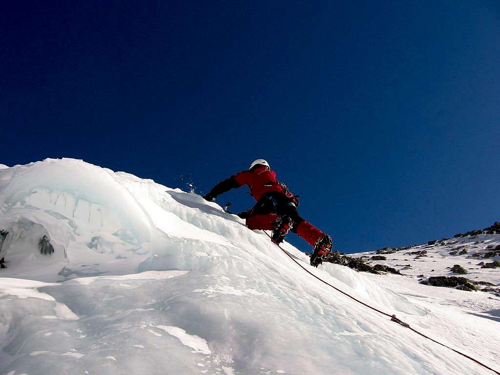 Ice climbing on Vychodná Vysoká