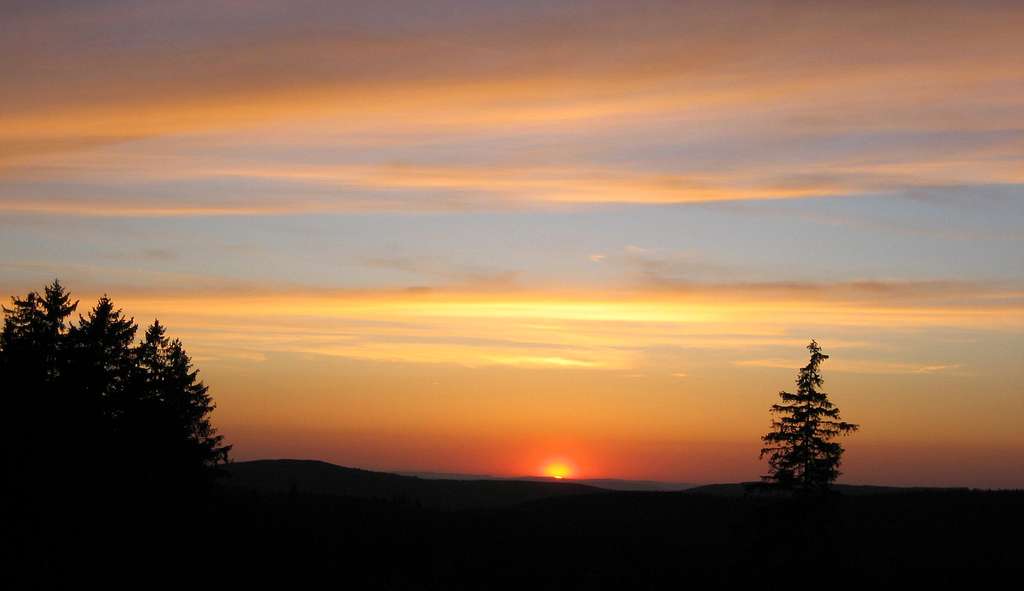 The Harz at sunset