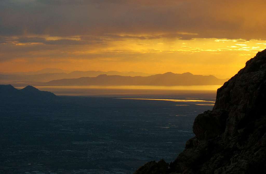 Sunset over Salt Lake from Mt. Olympus