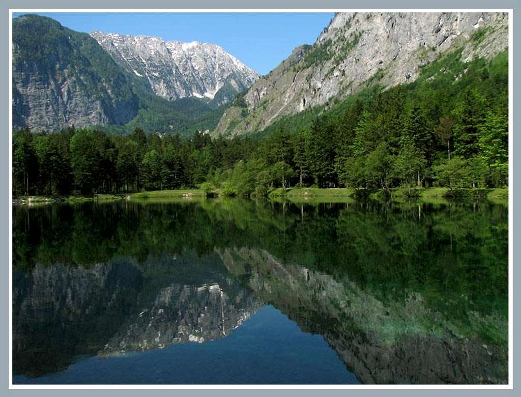 Schneibstein Reflection in Bluntau Lake