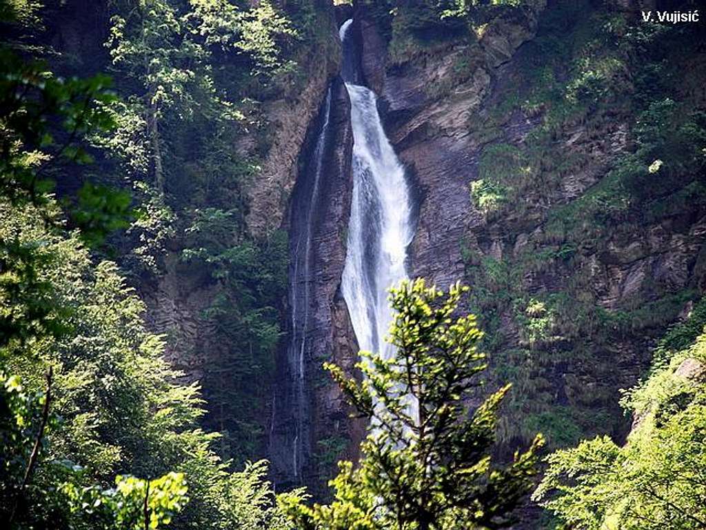 Skakavac waterfall in Perucica virgin wood